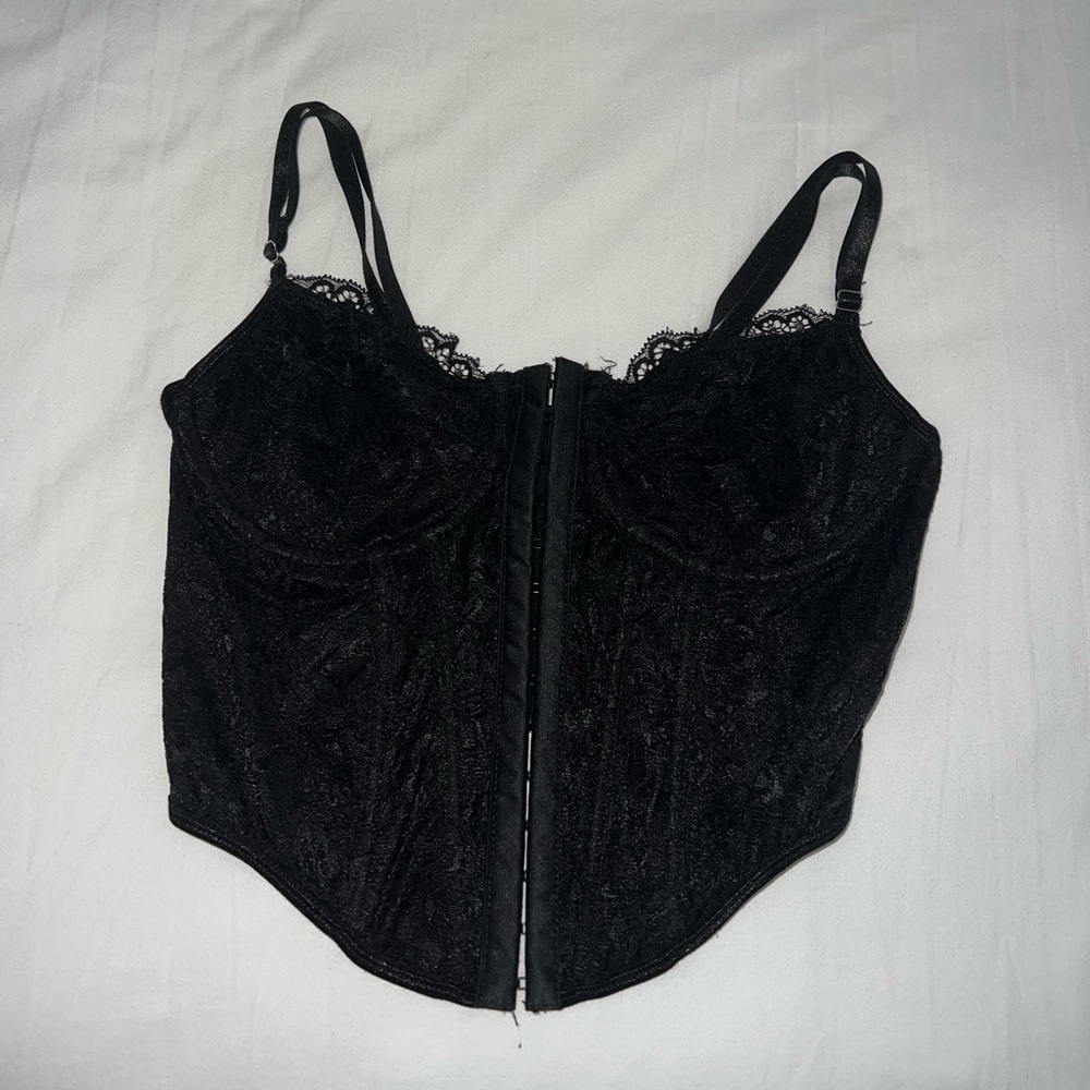 SHEIN Black Lace Bustier Corset Top